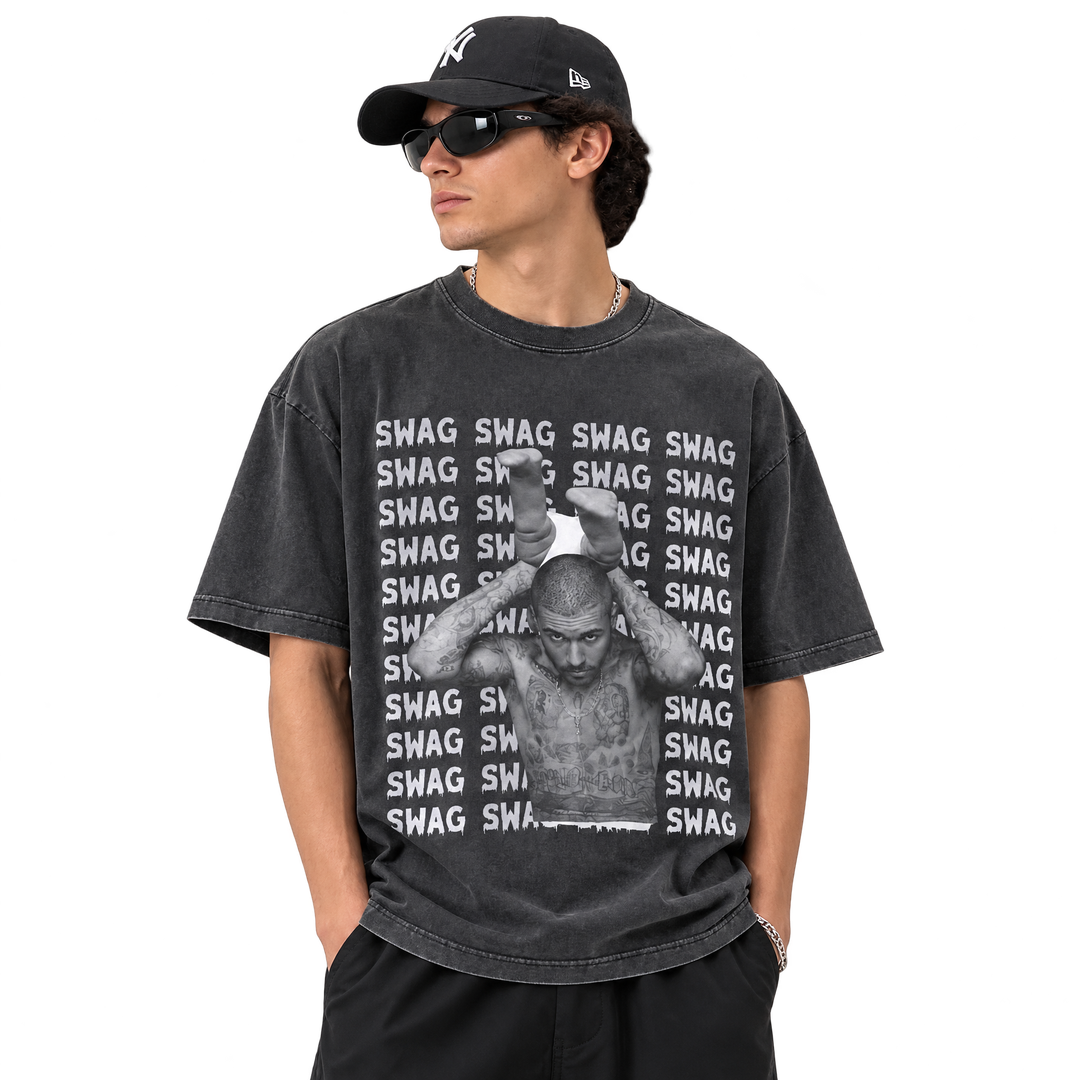 BLACK WASHED TEE