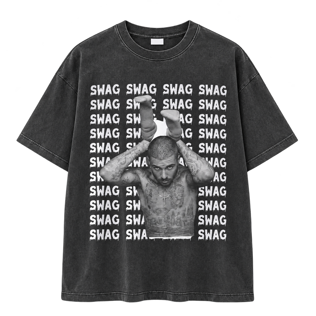 BLACK WASHED TEE